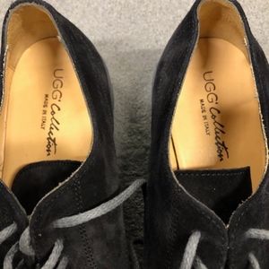 UGG Collection Italian Mens Suede Dress Black Shoe